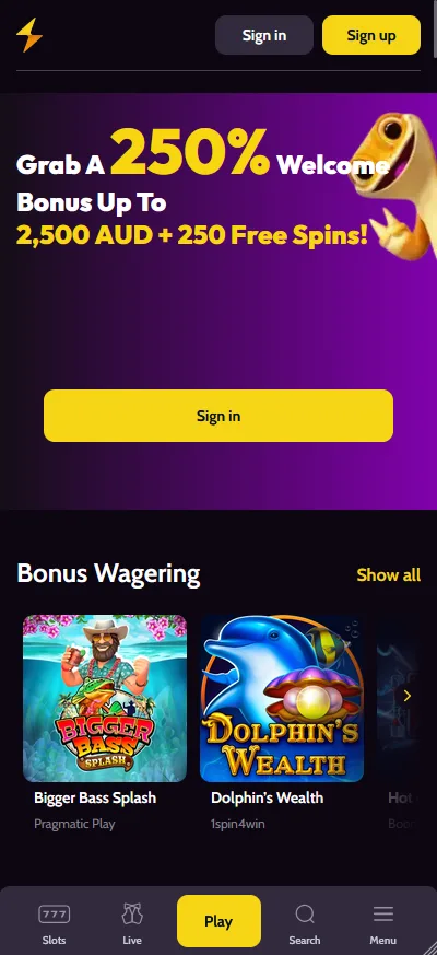 Zoome3 Casino view on a mobile device